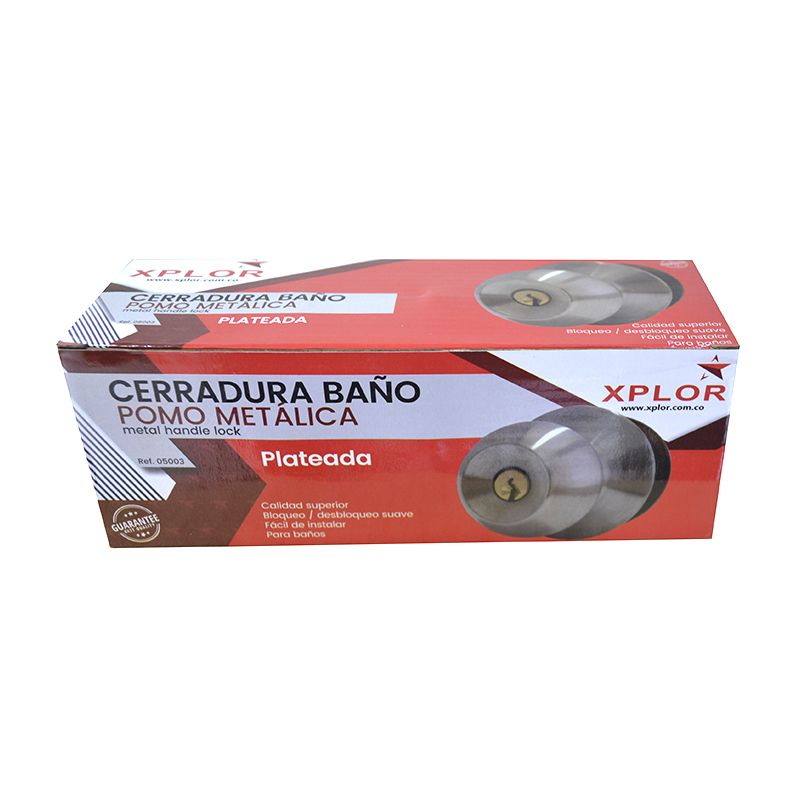 CERRADURA BAO POMO METALICO PLATEADA