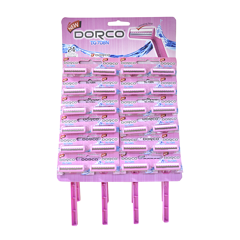 MAQUINA DE AFEITAR CARTON ROSADO *24